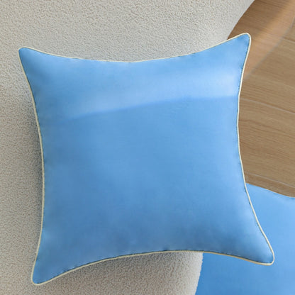 Quadratischer eleganter Microvelours-Kissenbezug mit feiner Paspel und verdecktem Reißverschluss Brehn