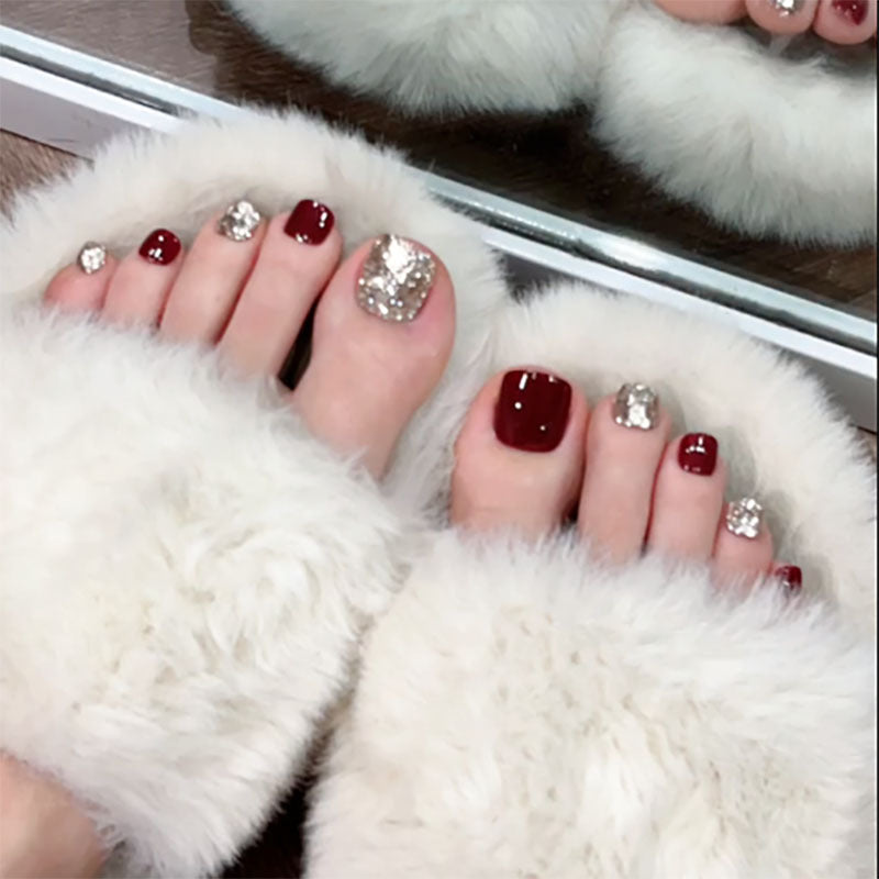Dekoratives Press-On Pediküre Nagelset Brehn
