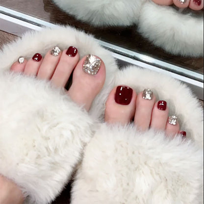 Dekoratives Press-On Pediküre Nagelset Brehn