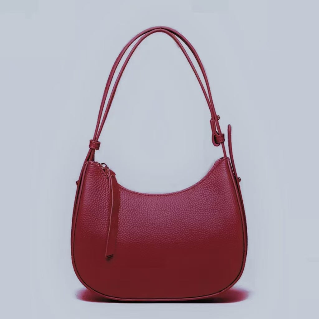 Stylische genarbte Leder-Hobo-Tasche Brehn