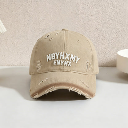 Herren Casual Distressed Texturiertes Baseball Cap Brehn