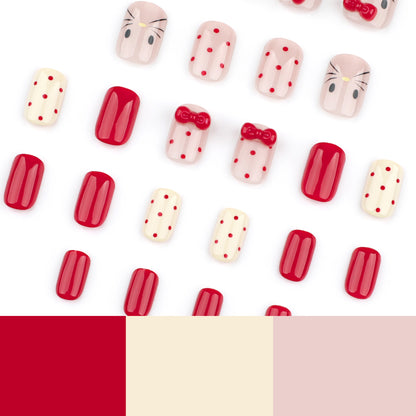 Kunstvolle Nagelkunst mit niedlichen Schleifenmotiven Brehn