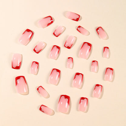 Elegante Französische Spitze Acryl Nagelkunst Erweiterungen Brehn