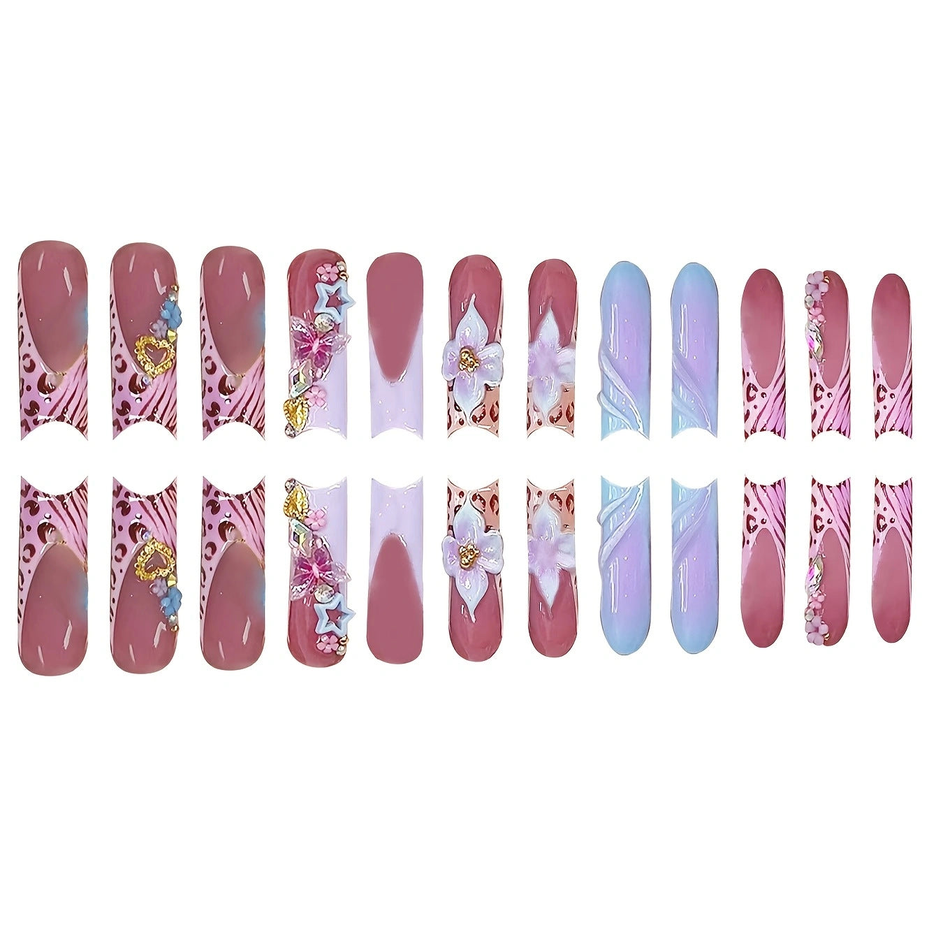 Dekorativer Press-On Nagelset Brehn
