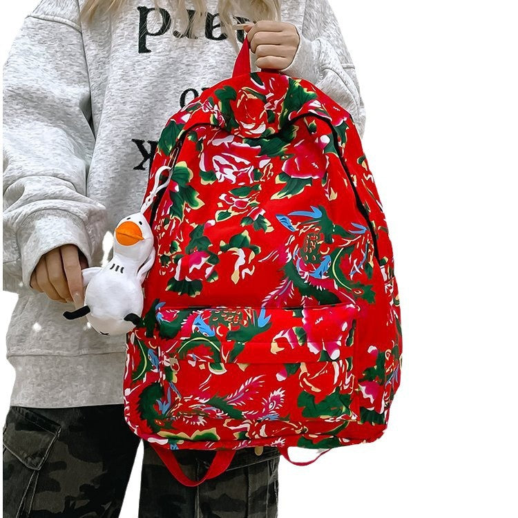 Freizeit-Rucksack mit Buntem Blumenmuster Brehn