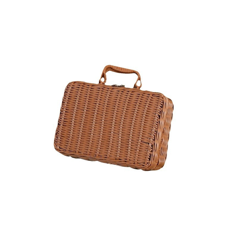 Damen Stilvolle Rattenbox mit praktischen Griffen Brehn