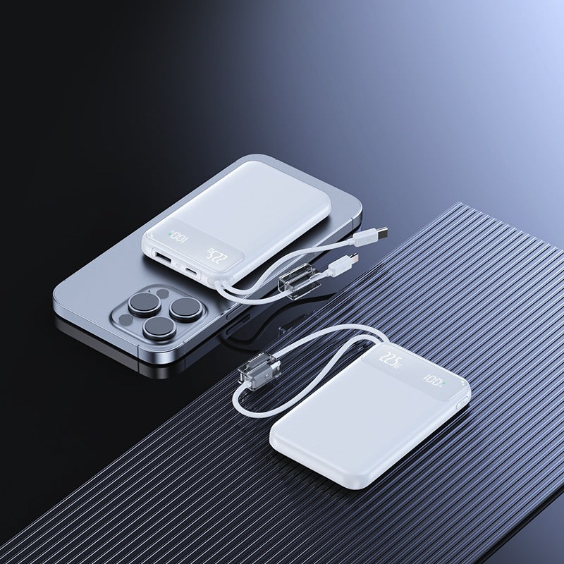 Slim Powerbank mit digitaler Ladestandanzeige und Schnellladefunktion Brehn