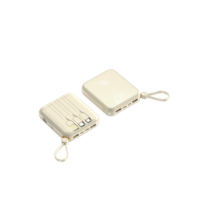 Tragbare Powerbank mit integriertem Ladekabel und LED-Anzeige Brehn