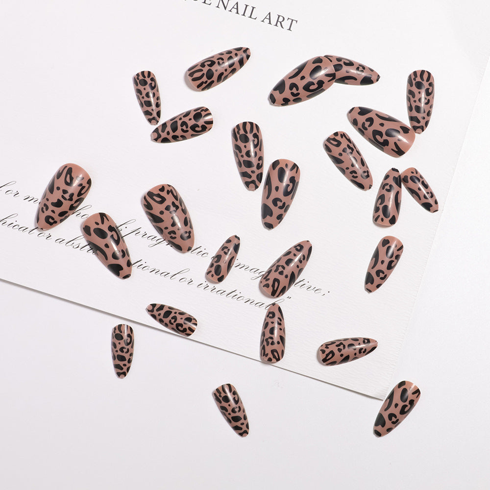 Stylische Leopard-Print Press-On Nägel Brehn