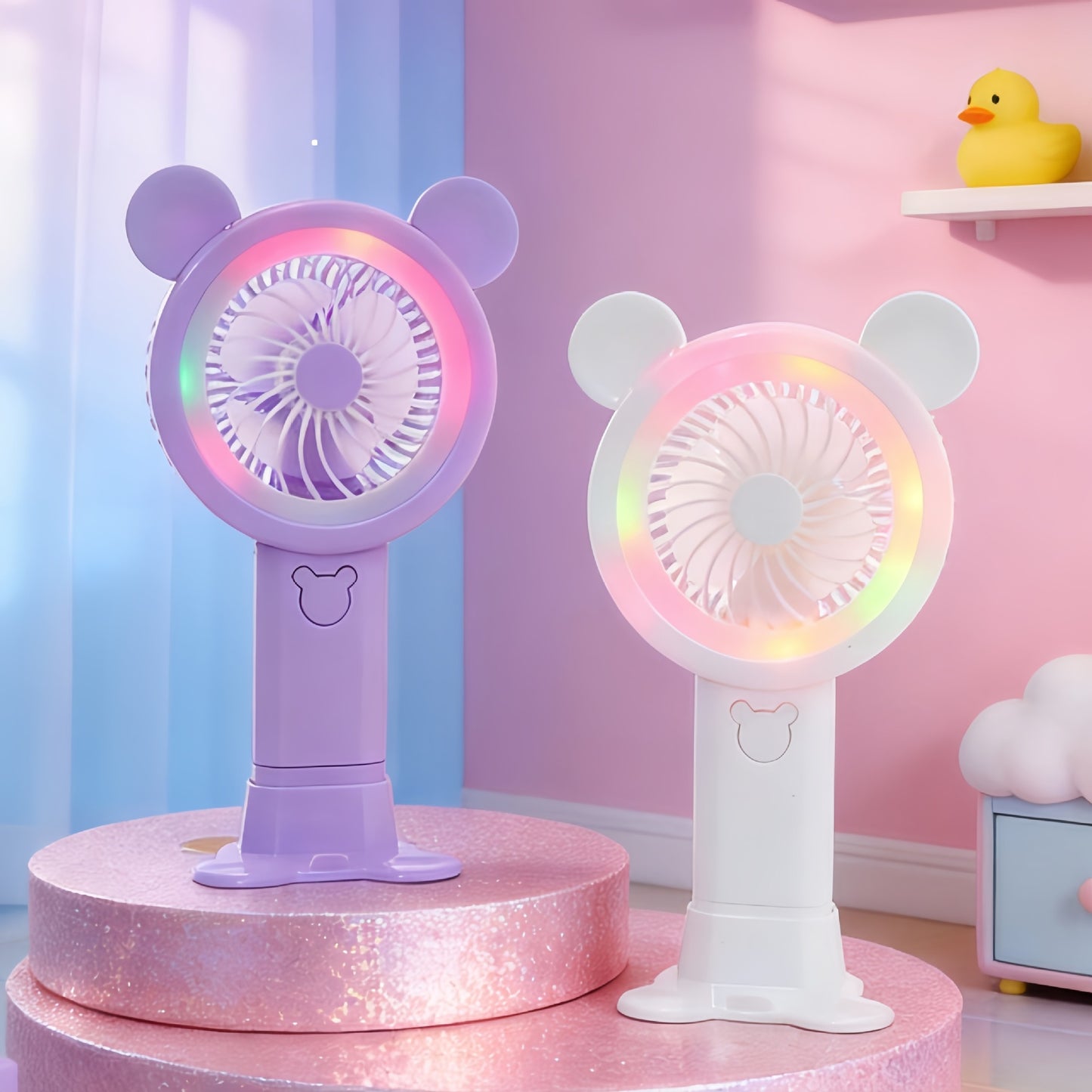 Damen Tragbarer Mini-Ventilator im verspielten Bären-Design Brehn
