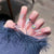 Dekoratives, mit Kristallen verziertes Press-On Nail Set Brehn