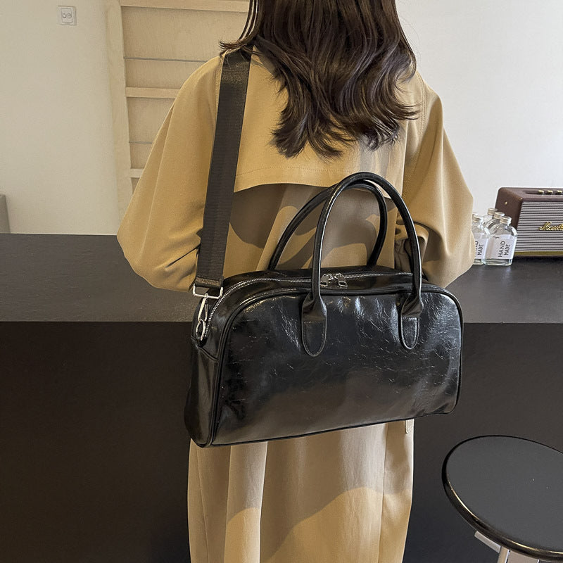 Elegante Leder Übernachtungs-Duffle Bag Brehn