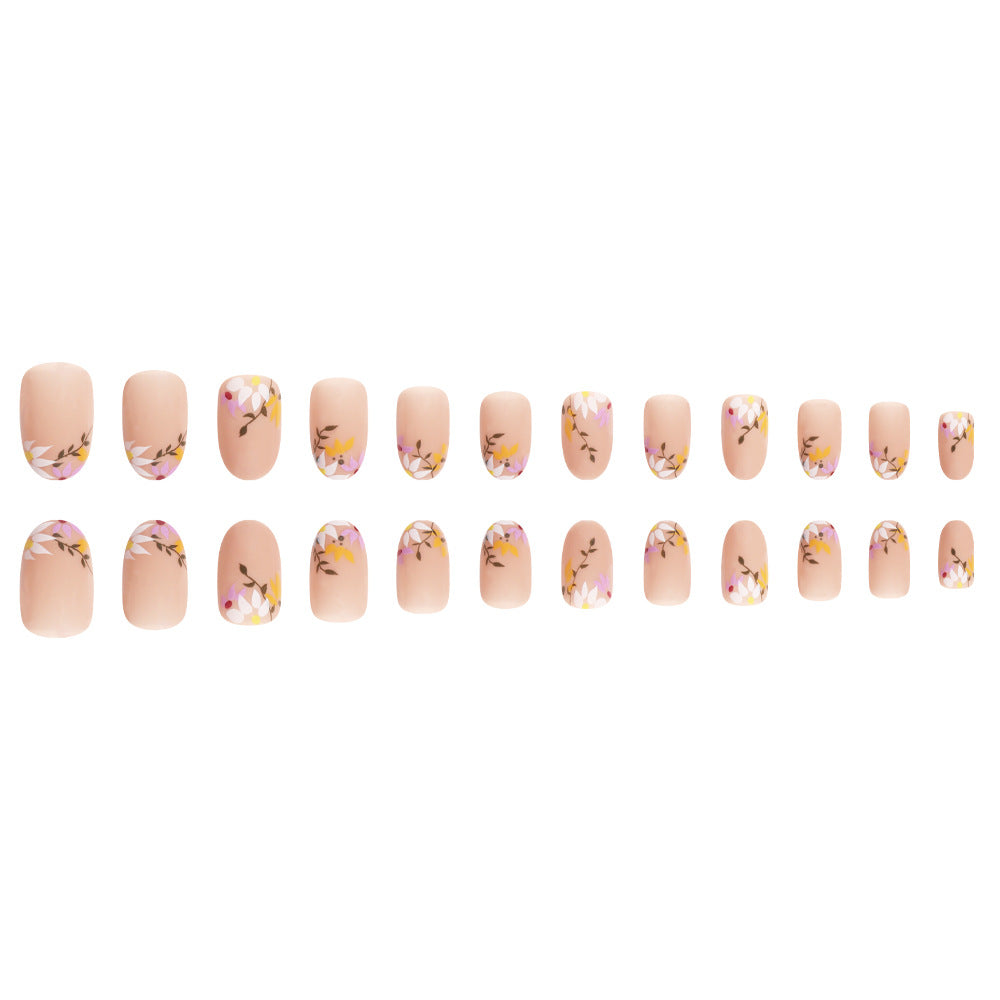 Floral Decorative Press-On Nail Set Brehn