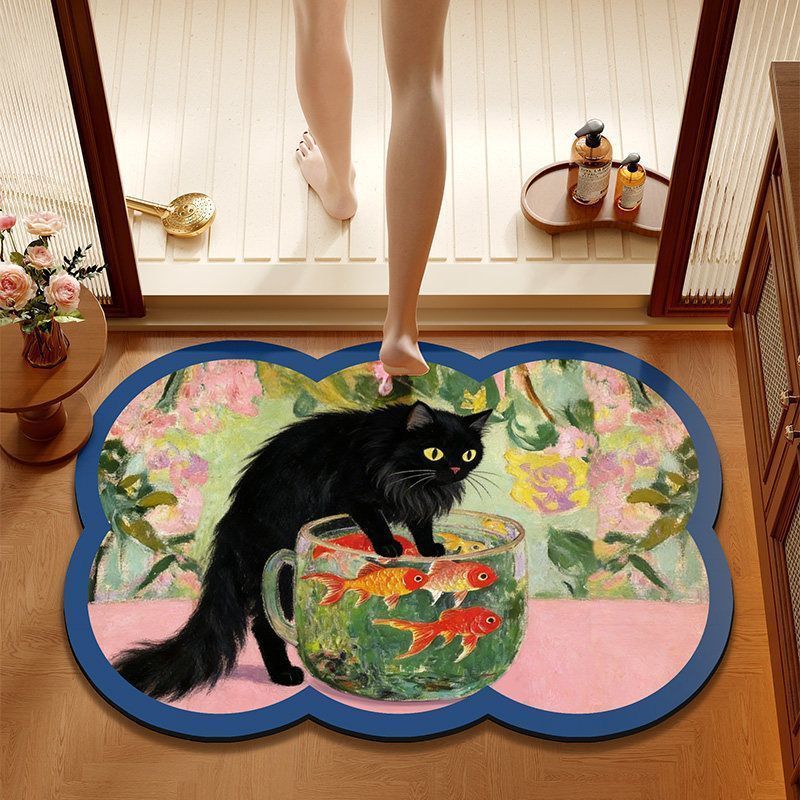 Künstlerischer Katzen-Badevorleger