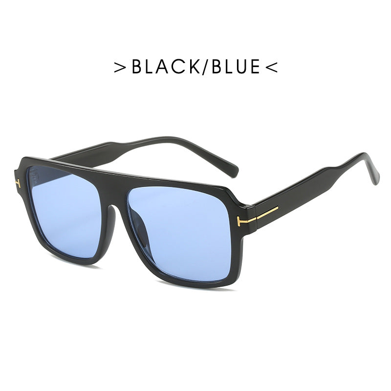Damen quadratische Sonnenbrille mit modischem, transparentem Rahmen Brehn