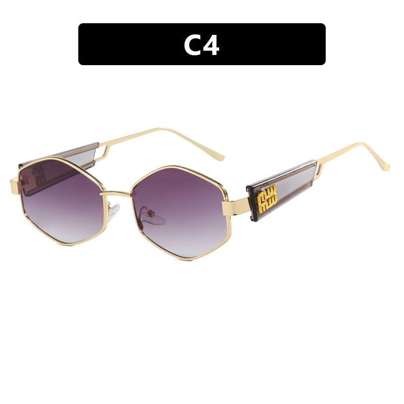 Damen geometrische Sonnenbrille mit modischem Design und UV-Schutz Brehn