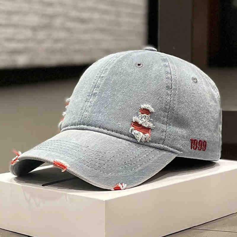 Unisex Geschädigte Denim Baseballcap Brehn