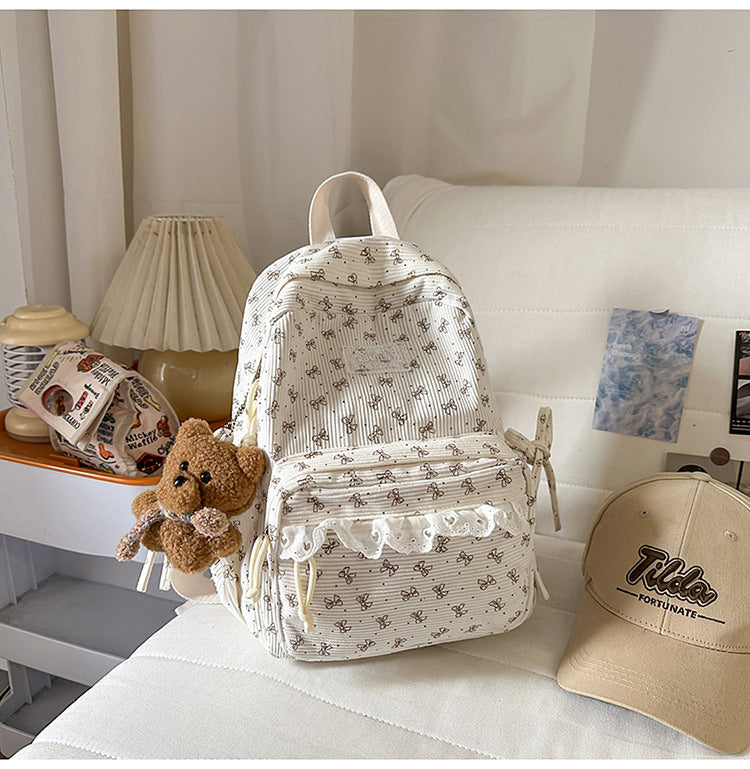 Süßer floraler Print Mini-Schulrucksack