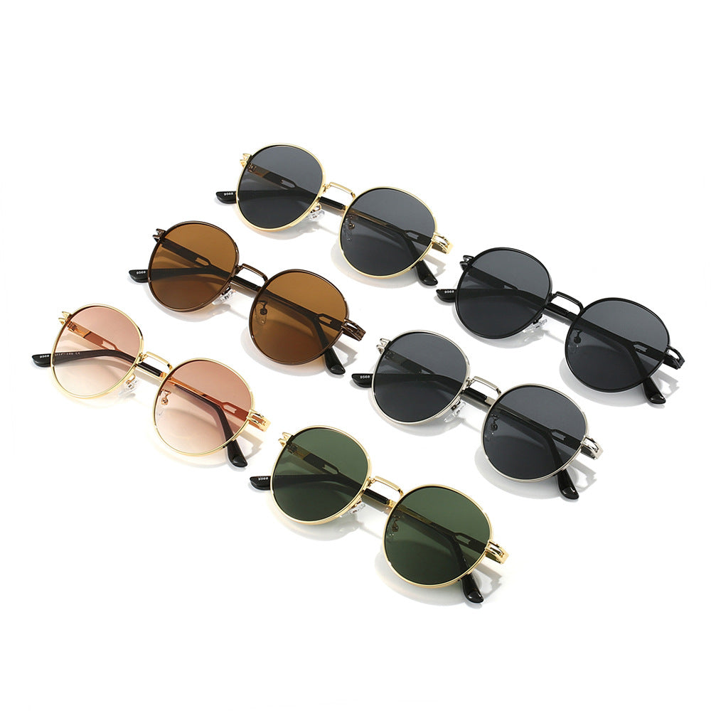 Damen Modische Sonnenbrille im minimalistischen Rundrahmen Brehn