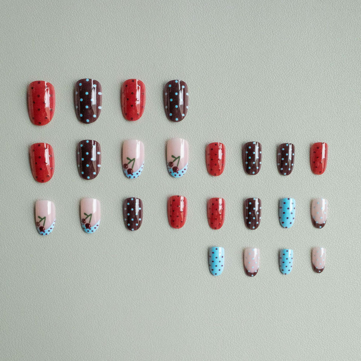 Künstlerisches Kirsch-Themen-Nagelkunst-Set