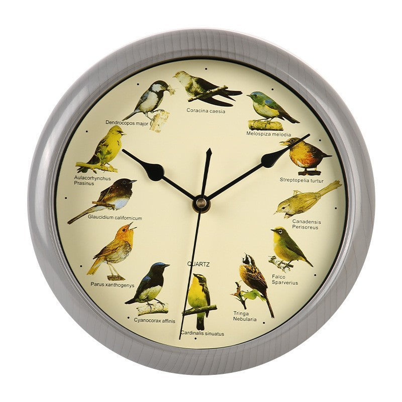 Wanduhr mit buntem Vogeldesign Brehn