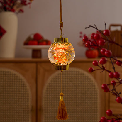 Nostalgische Weihnachtslaterne mit festlichem Weihnachtsmann Brehn