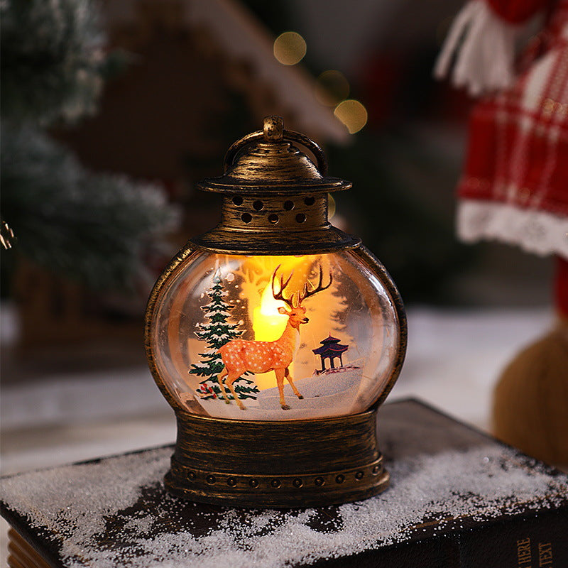 Dekorative Weihnachtslaterne mit festlichem Santa-Motiv Brehn