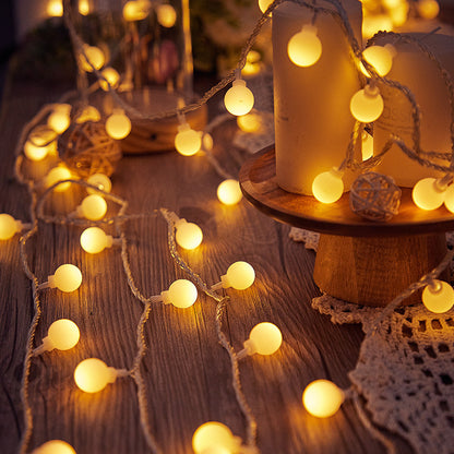 Dekorative Lichterkette mit bunten Kristallkugeln Brehn