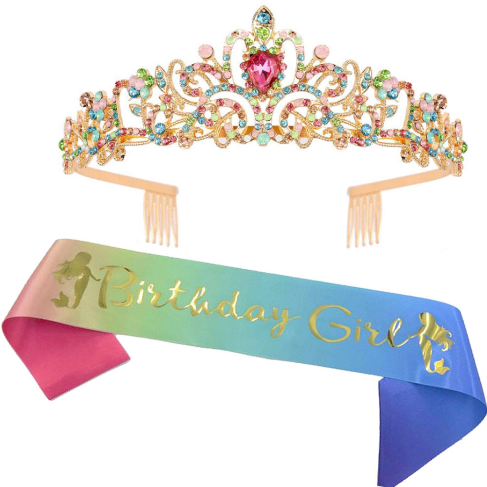 Damen Glitzernde Tiara mit funkelnden Strasssteinen Brehn