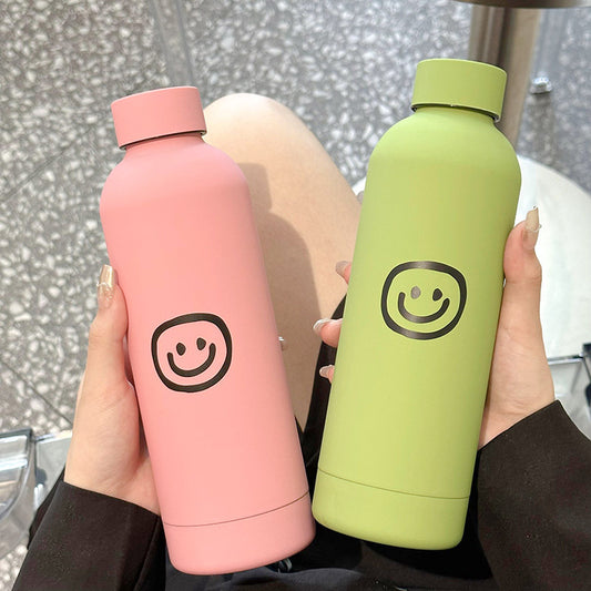 Damen Isolierte Trinkflasche mit lustigem Emoji-Design Brehn