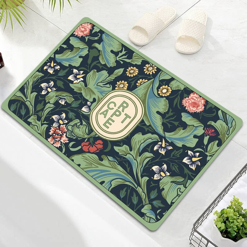 Oval Floral Design Badteppich