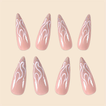 Flame Accent Stiletto Nagelkunst