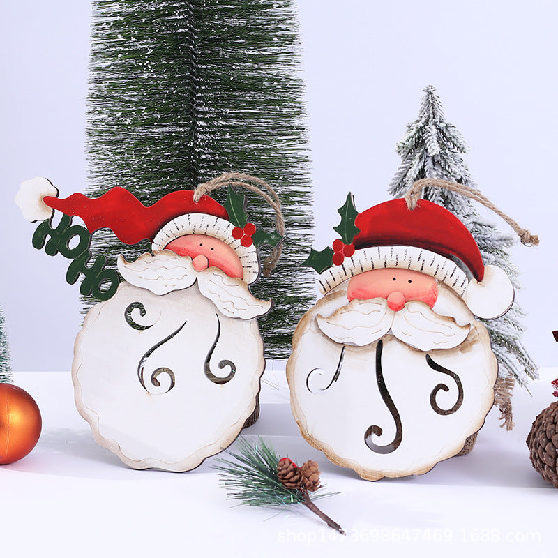 Dekorativer Holz-Santa-Kopf-ornament