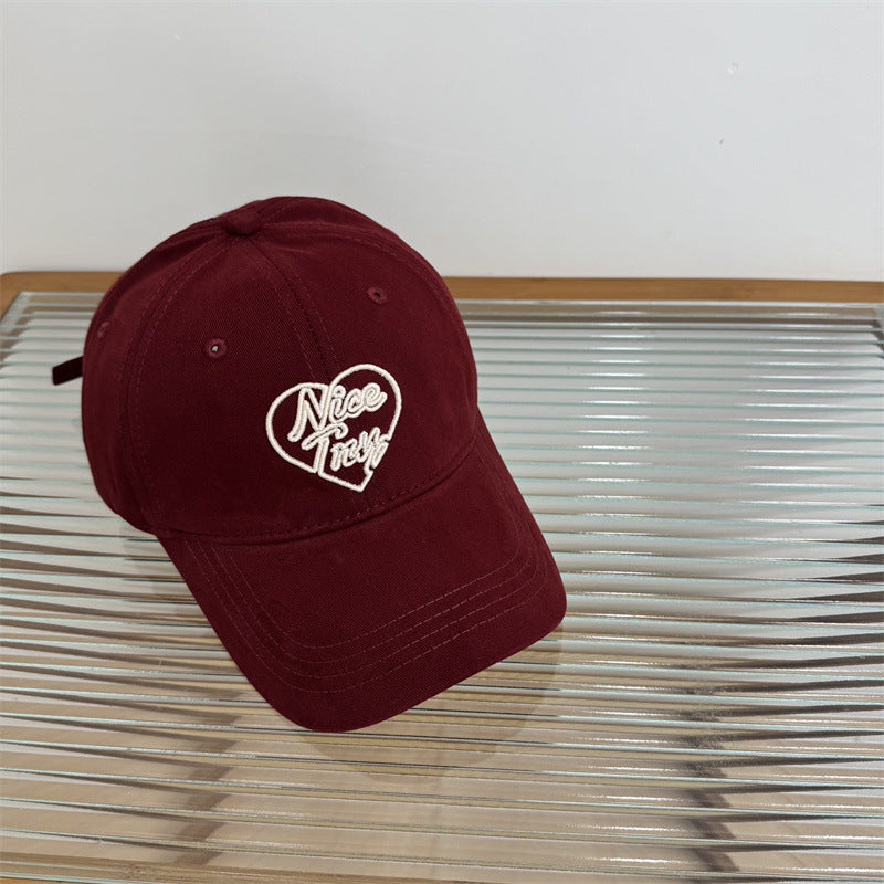 Frauen Bestickte Herz-Detail Baseballmütze Brehn