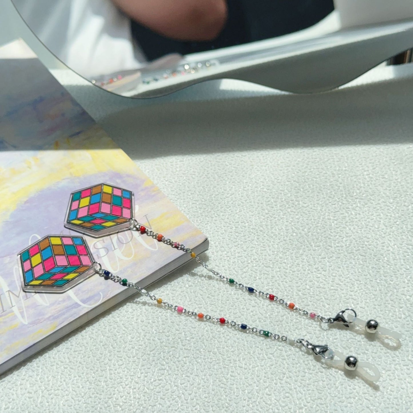Bunte Rubik's Cube Ohrhänger Brehn