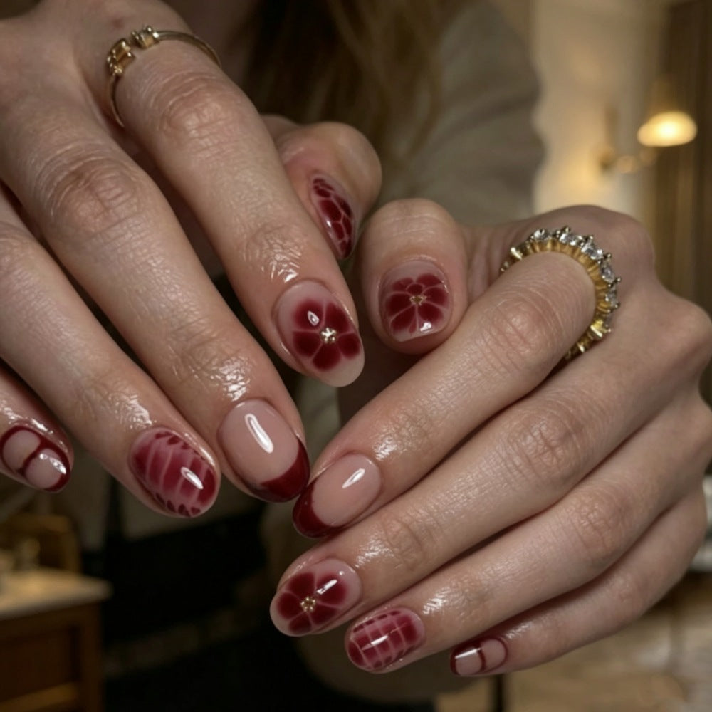 Schickes mandelförmiges Press-On-Nagelset Brehn