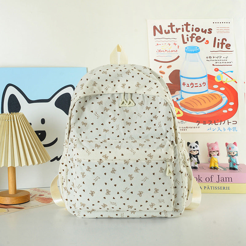 Stylische Herz-Print Freizeit-Rucksack