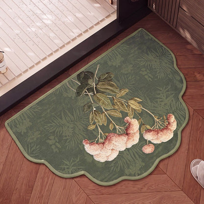 Floral bestickte Badezimmermatte für das Zuhause