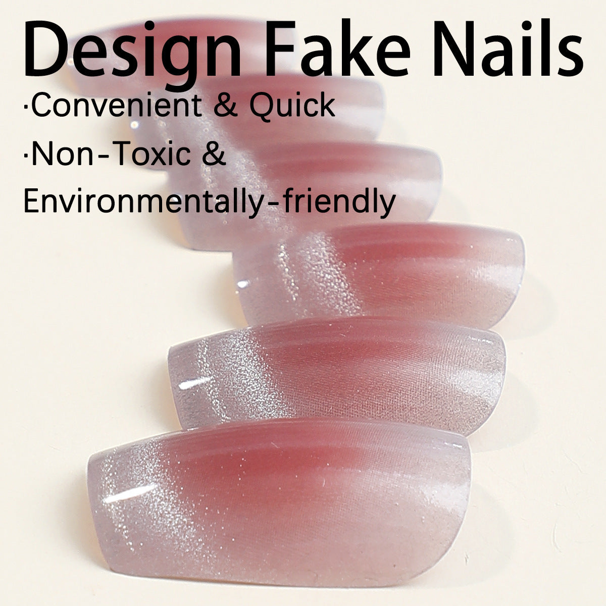Kunstnagelset mit elegantem Ombre-Effekt und Pflegezubehör Brehn