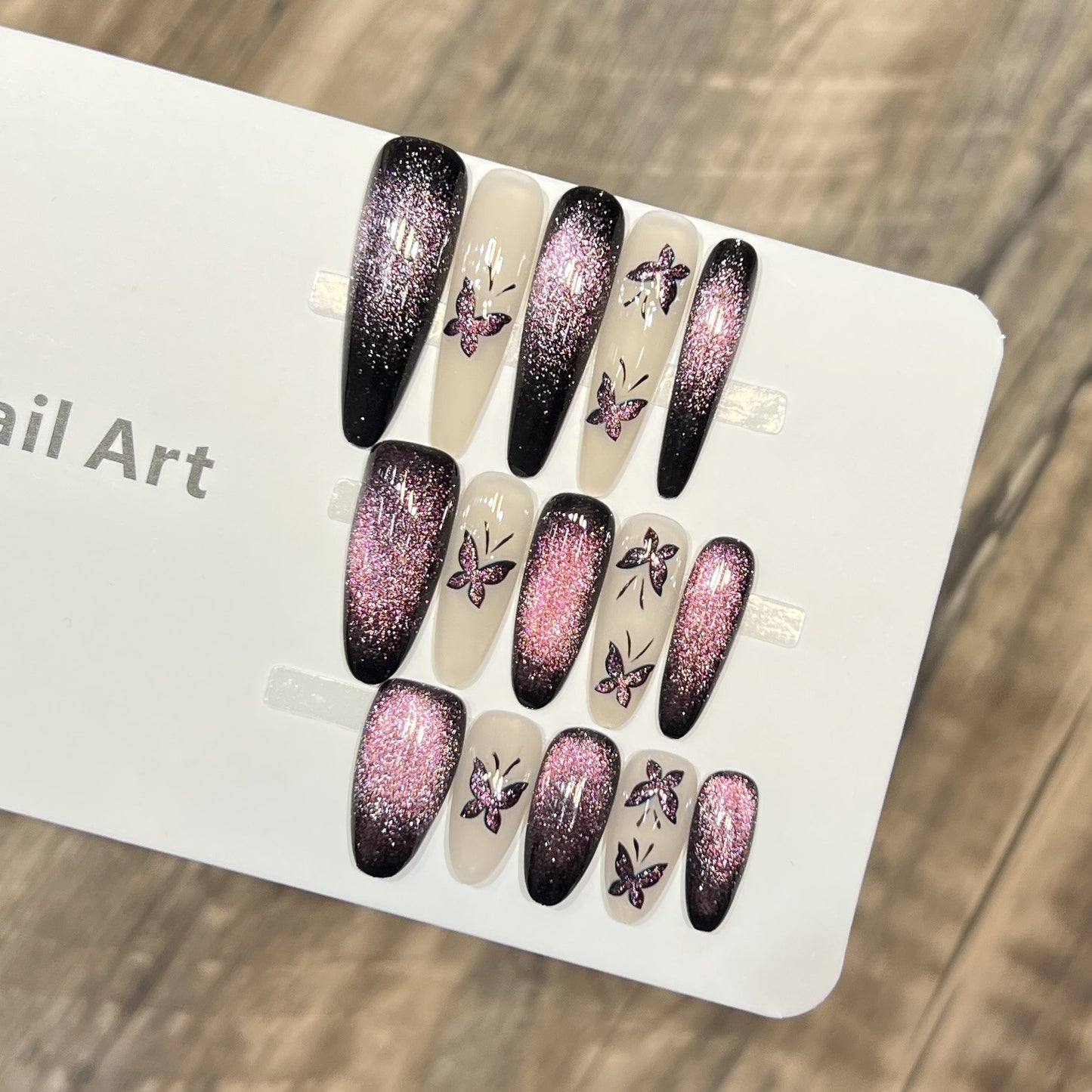 Künstlerisches Schmetterlings-verziertes Press-On Nail Art Set Brehn