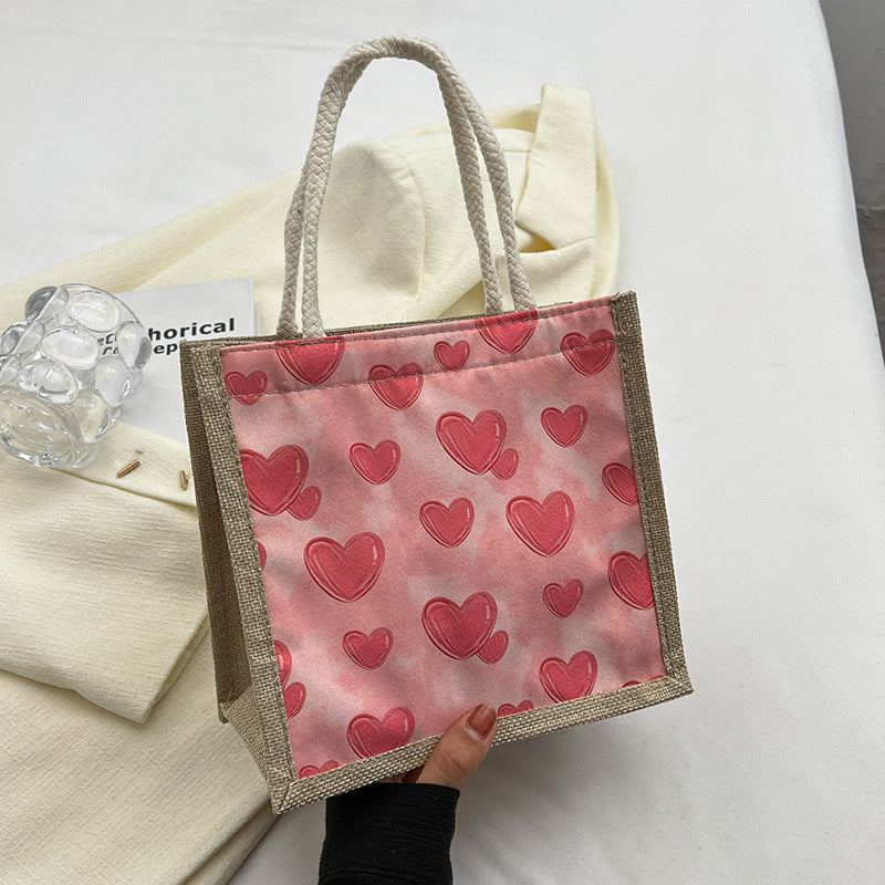 Herz-Muster Casual Tote Bag