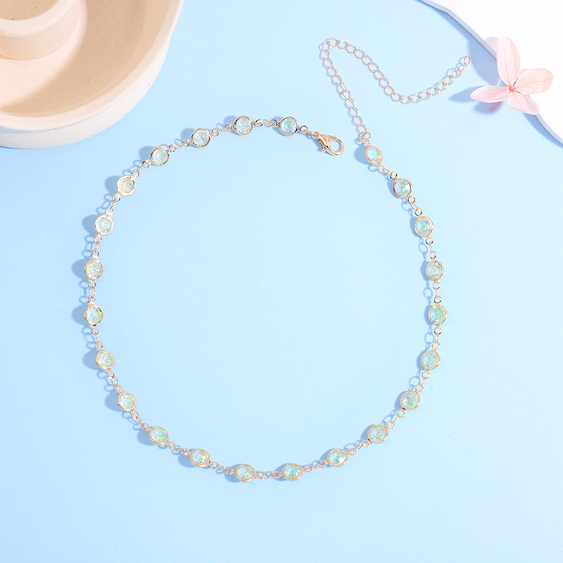 Funkelnde Kristall Choker Halskette Brehn