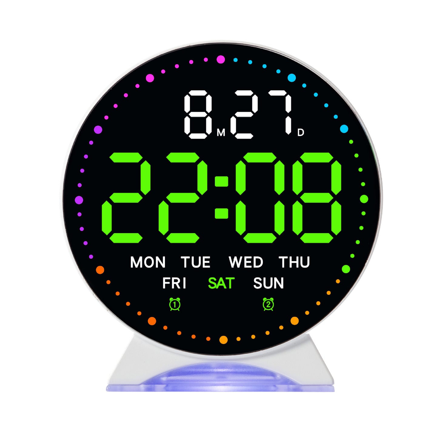 Digitaler Alarmwecker mit farbiger LED-Anzeige Brehn