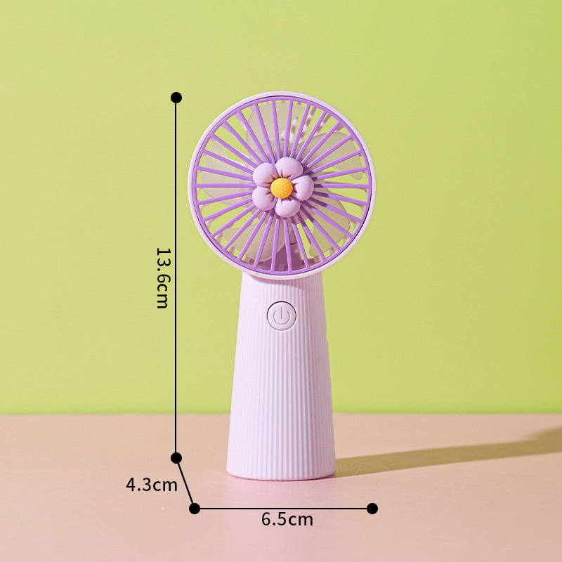 Damen Tragbarer Mini-Handventilator mit kreativem Blumendesign Brehn