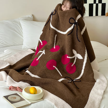 Übergroße Chenille Jacquard-Decke mit cartoonhaftem Welpenmotiv