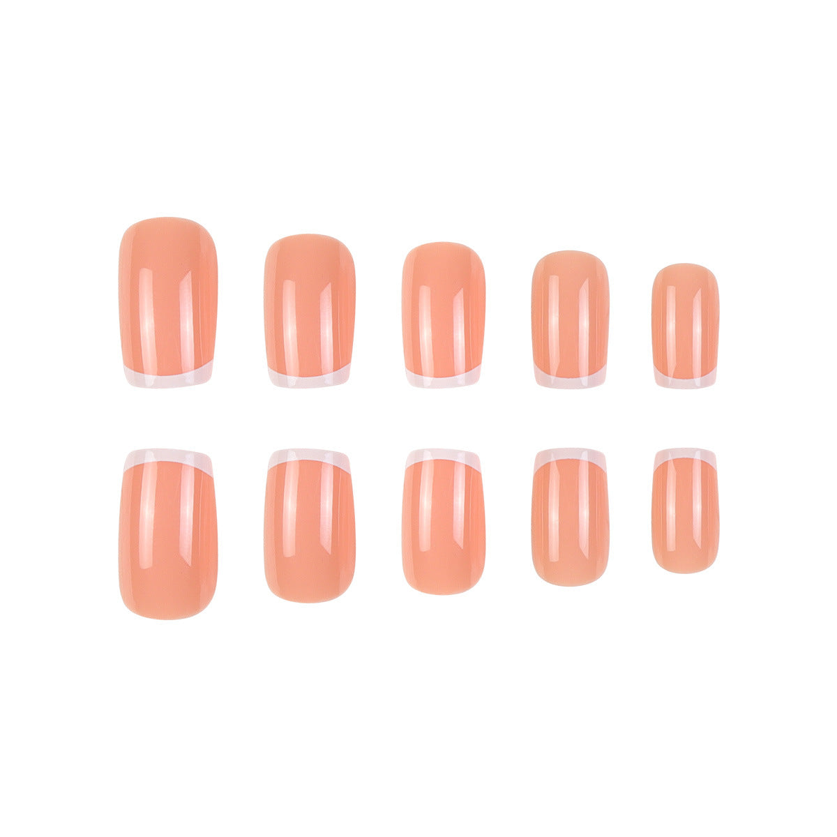 Glänzendes French Tip Press-On Nagelset Brehn