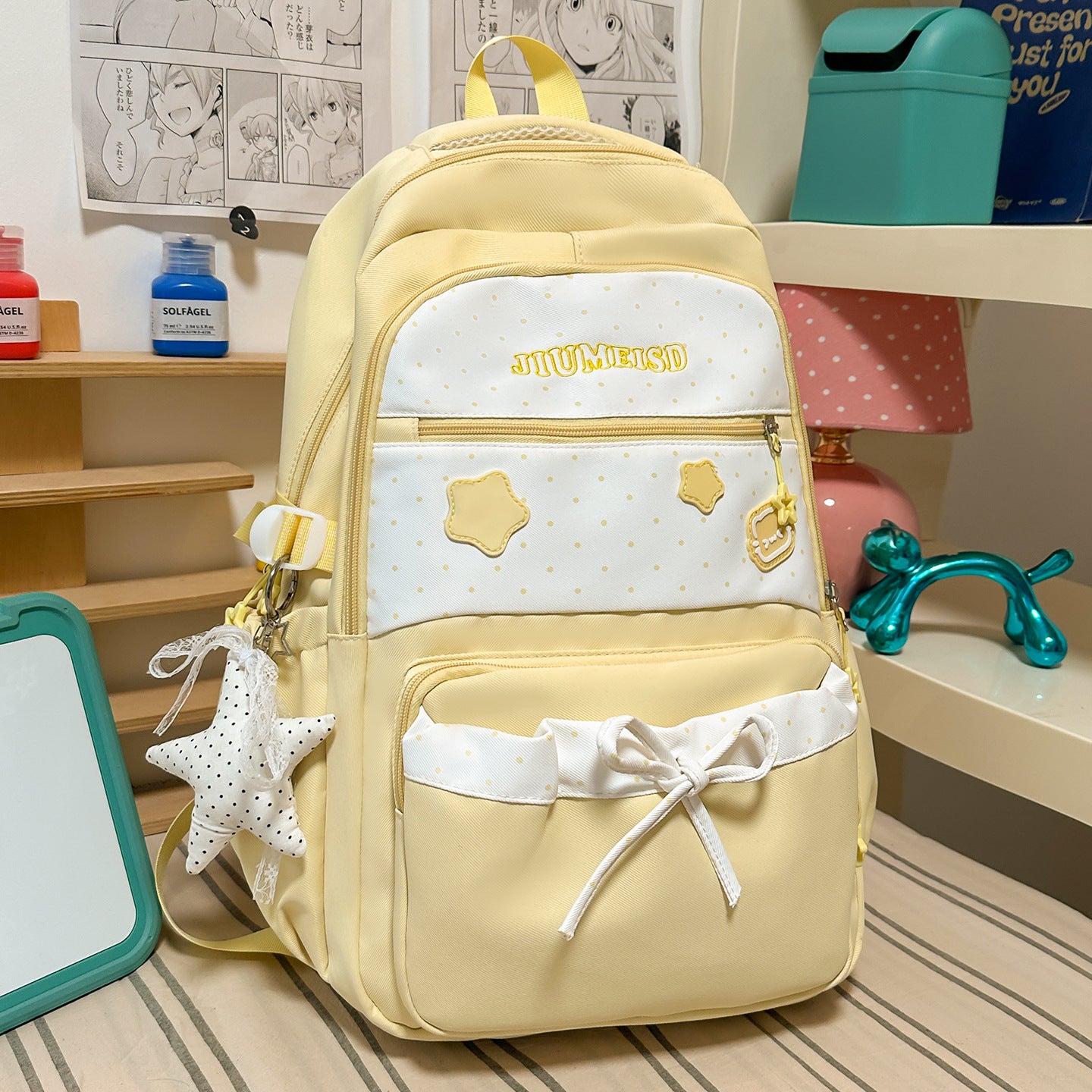 Stylischer gepunkteter lässiger Schul-Rucksack