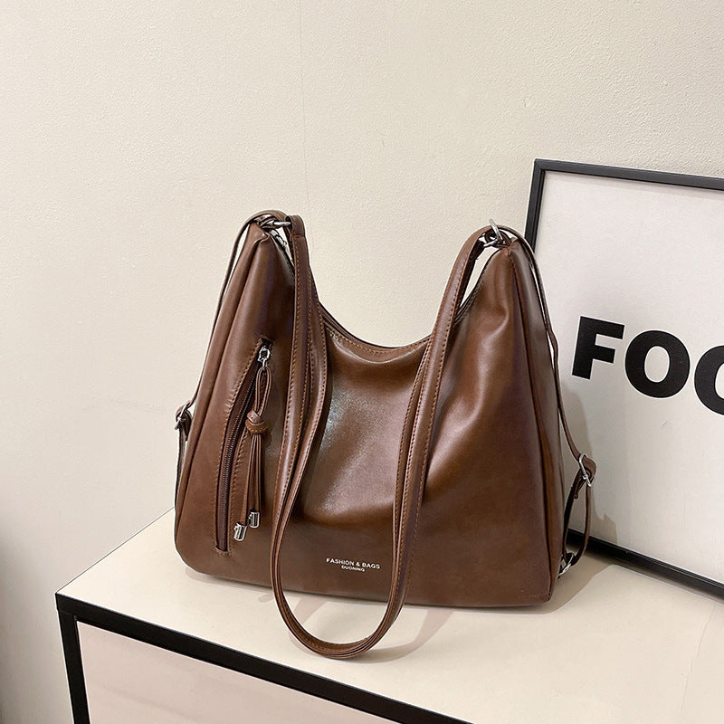 Lässige Leder Hobo-Tasche