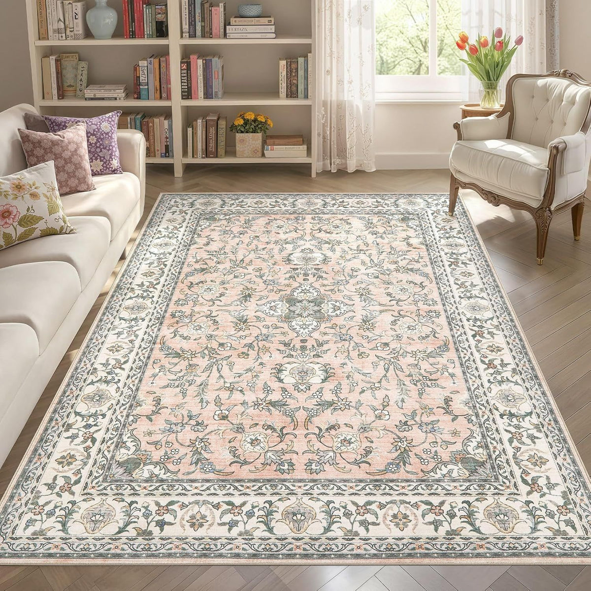 Vintage-inspirierter floraler Teppich