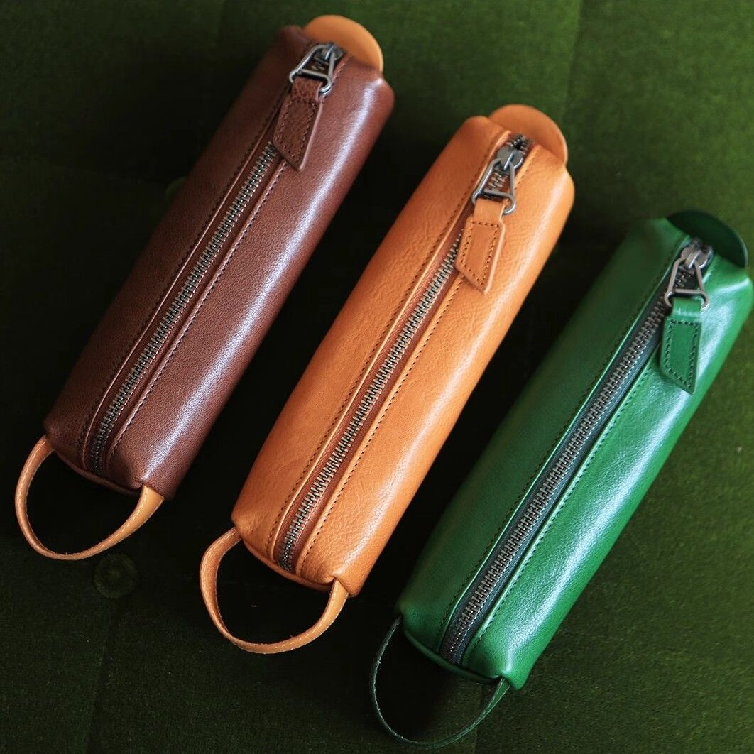 Stylische Reißverschluss Leder Bleistiftetui Brehn